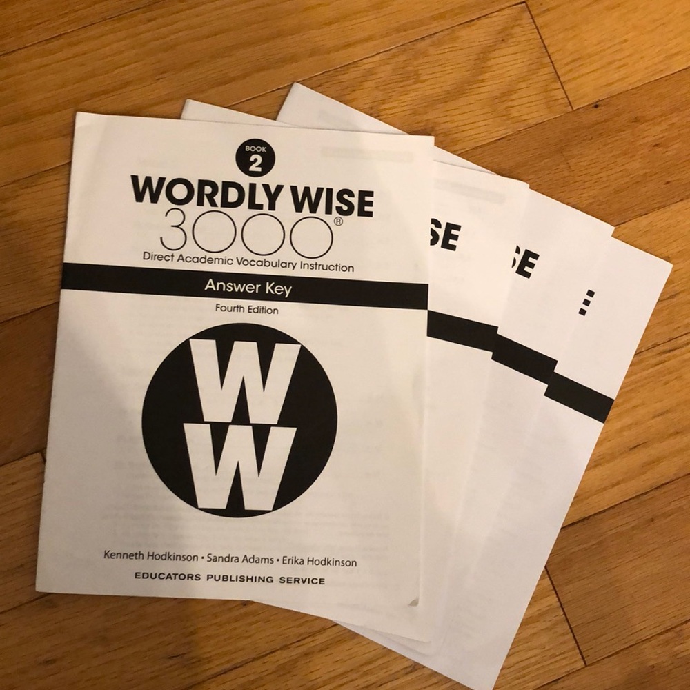 Wordly Wise 3000 4th Ed. Answer Keys Books 2,3,4,5,6 7 Spelling